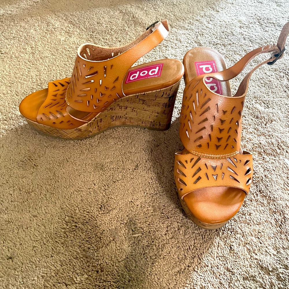 Faux Leather Wedge